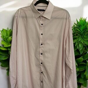 Stone Rose Dotted Button Down‎ Shirt Stretch Cotton XL
